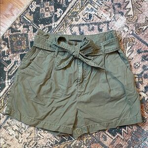 David Lerner Olive Women's Cargo Shorts with Belted Waist